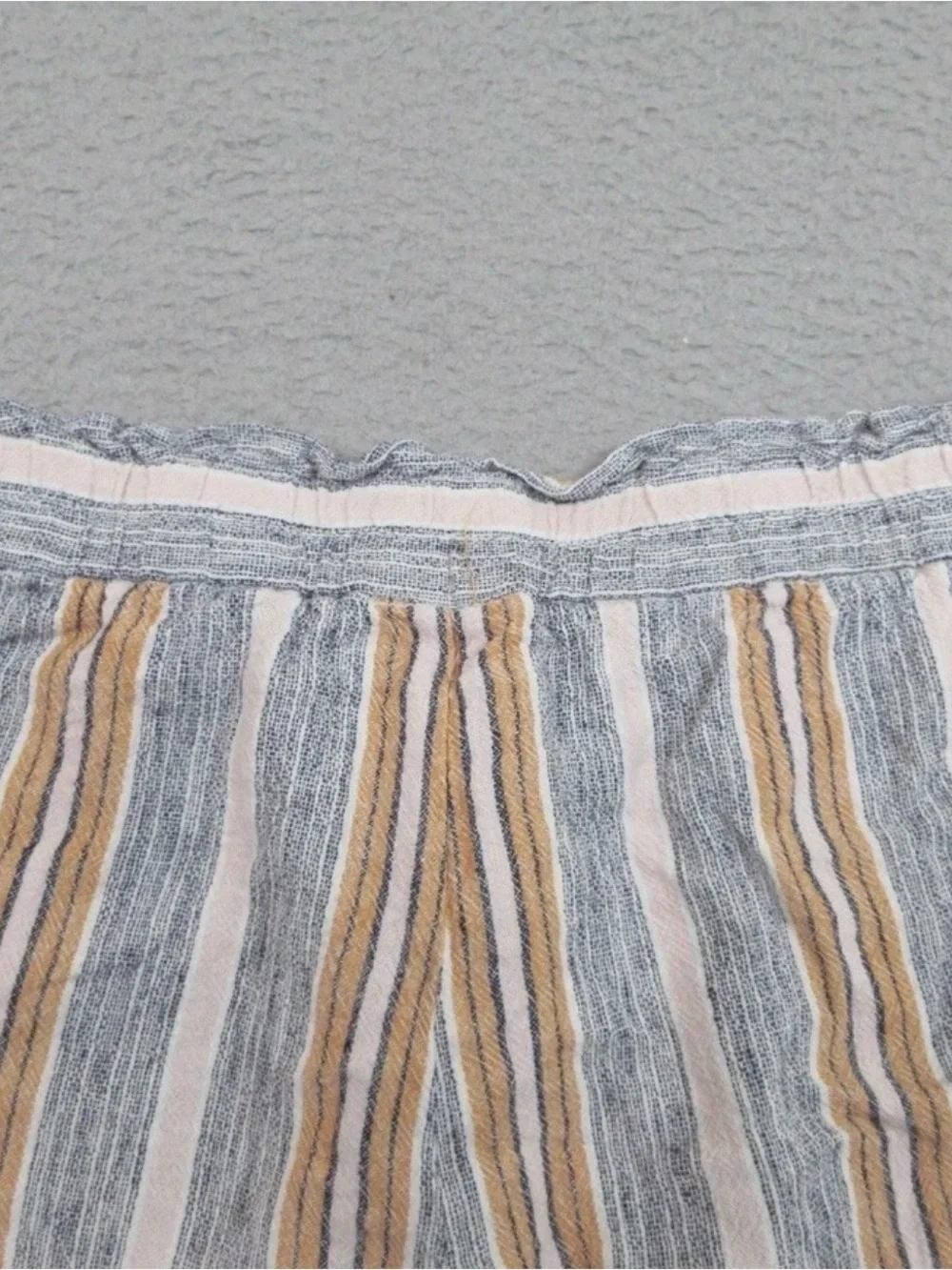 Jolt High Waist Striped Shorts - Orange, Gray, Cream Coastal style xl